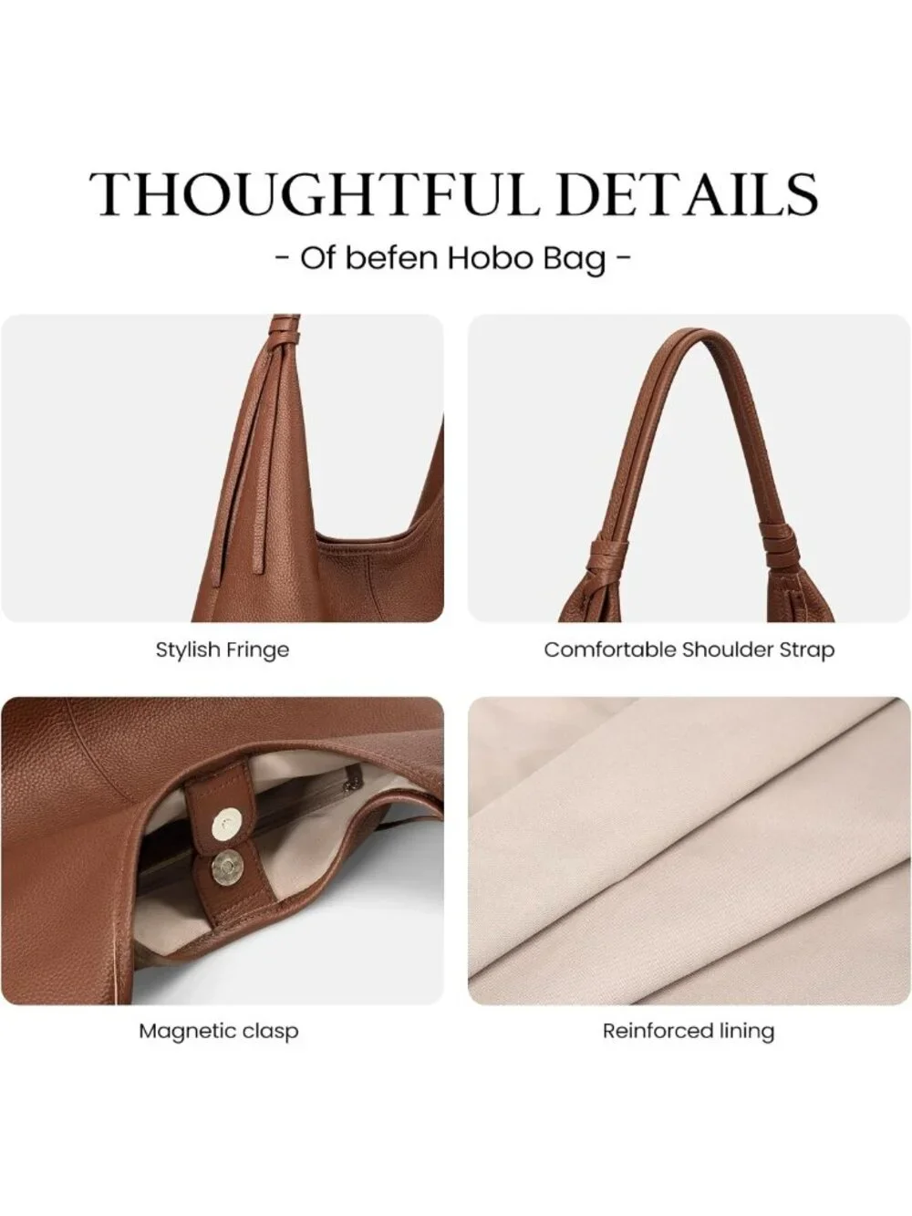 Genuine Leather Slouchy Hobo Bag for Women | Casual Chic Purse, Everyday Use